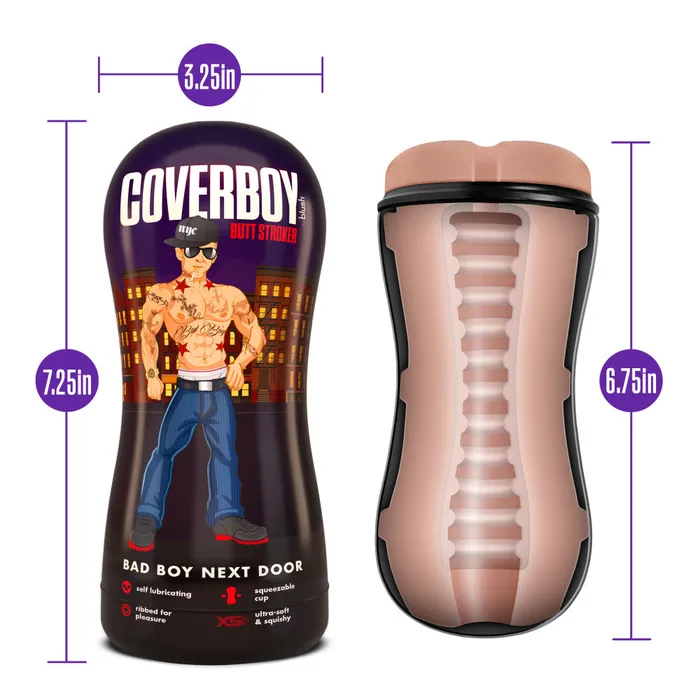 Blush Male Sex Toys Coverboy By Blush Bad Boy Next Door Self Lubricating Realistic Beige Masturbator Stroker