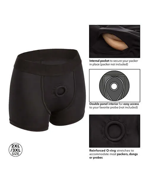 Boundless Boxer Brief Harness 2XL3XL Black Comfortable Supportive Harness California Exotic Novelties Female Sex Toys