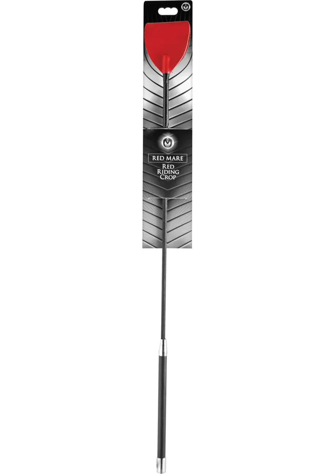 Restraints Master Series Master Series Red Mare Leather Riding Crop Restraints Master Series Master Series Red Mare Leather Riding Crop