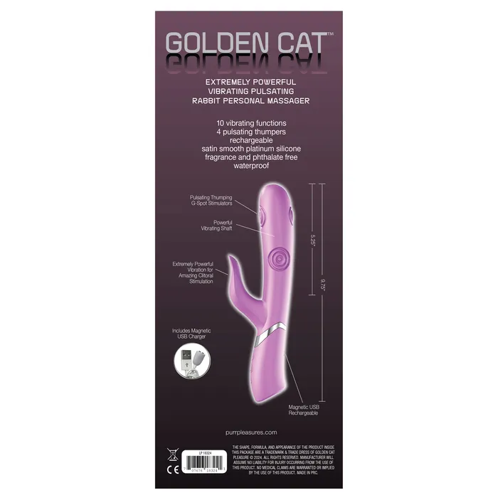 Female Sex Toys GZLPM Golden Cat Vibrating Rabbit Personal Massager Plum