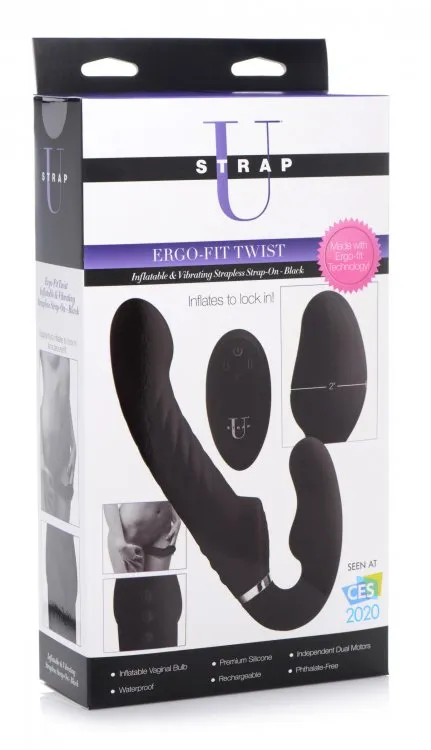 Female Sex Toys Xandebay Strap U 10x Swirl Ergofit Strapless Strapon Black