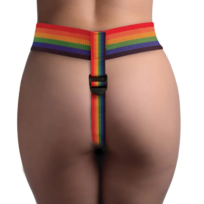 Female Sex Toys XR Brands Rainbow Strap On Harness With Silicone Orings
