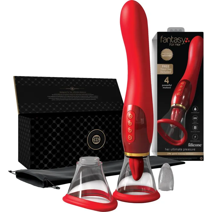 FANTASY FOR HER Ultimate Pleasure Gold Luxury Edition VIBRATING PUMP Pipedream Products Female Sex Toys