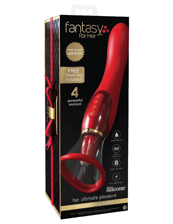 FANTASY FOR HER Ultimate Pleasure Gold Luxury Edition VIBRATING PUMP Pipedream Products Female Sex Toys
